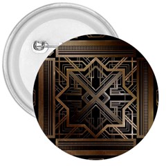 Gold Metallic And Black Art Deco 3  Buttons by NouveauDesign