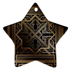 Gold Metallic And Black Art Deco Ornament (star) by NouveauDesign