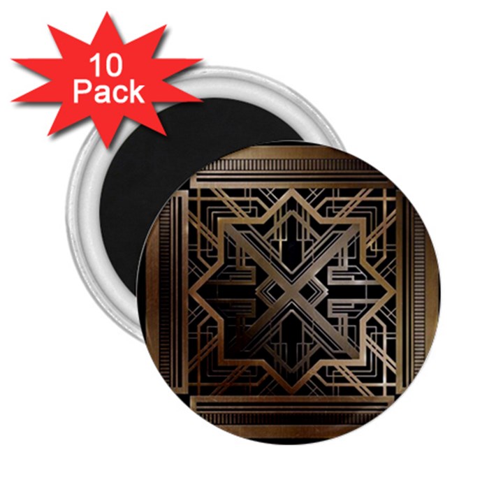 Gold metallic and black art deco 2.25  Magnets (10 pack) 