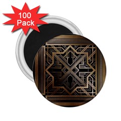 Gold Metallic And Black Art Deco 2 25  Magnets (100 Pack)  by NouveauDesign