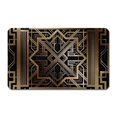 Gold Metallic And Black Art Deco Magnet (rectangular) by NouveauDesign