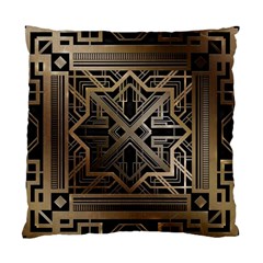 Gold Metallic And Black Art Deco Standard Cushion Case (two Sides) by NouveauDesign