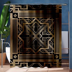 Gold Metallic And Black Art Deco Shower Curtain 60  X 72  (medium)  by NouveauDesign