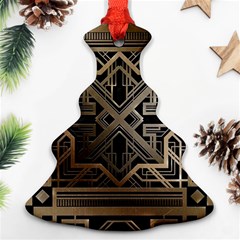 Gold Metallic And Black Art Deco Ornament (christmas Tree)  by NouveauDesign