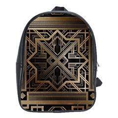 Gold Metallic And Black Art Deco School Bag (xl) by NouveauDesign