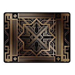 Gold Metallic And Black Art Deco Double Sided Fleece Blanket (small)  by NouveauDesign