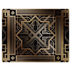 Gold Metallic And Black Art Deco Double Sided Flano Blanket (medium)  by NouveauDesign