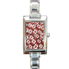 Canadian Flag Motif Pattern Rectangle Italian Charm Watch by dflcprints