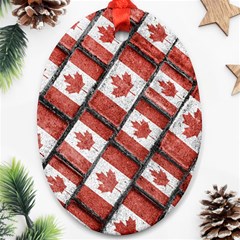 Canadian Flag Motif Pattern Ornament (oval) by dflcprints