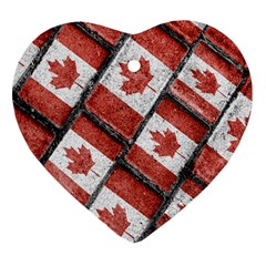 Canadian Flag Motif Pattern Ornament (heart) by dflcprints