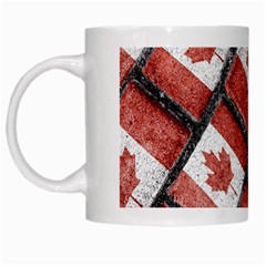 Canadian Flag Motif Pattern White Mugs by dflcprints