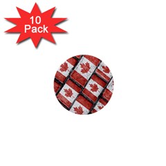 Canadian Flag Motif Pattern 1  Mini Buttons (10 Pack)  by dflcprints