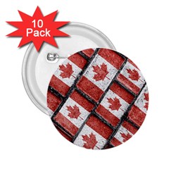 Canadian Flag Motif Pattern 2 25  Buttons (10 Pack)  by dflcprints