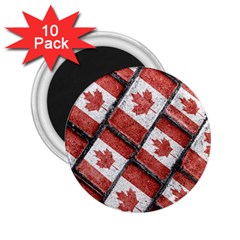 Canadian Flag Motif Pattern 2 25  Magnets (10 Pack) 