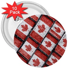 Canadian Flag Motif Pattern 3  Buttons (10 Pack)  by dflcprints