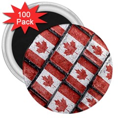 Canadian Flag Motif Pattern 3  Magnets (100 Pack) by dflcprints