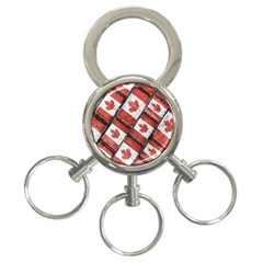 Canadian Flag Motif Pattern 3-ring Key Chains by dflcprints