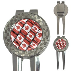 Canadian Flag Motif Pattern 3-in-1 Golf Divots by dflcprints