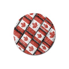 Canadian Flag Motif Pattern Magnet 3  (round) by dflcprints