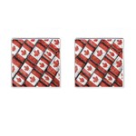 Canadian Flag Motif Pattern Cufflinks (Square) Front(Pair)