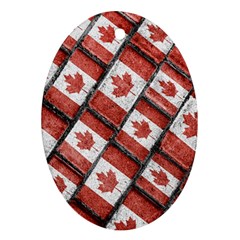 Canadian Flag Motif Pattern Oval Ornament (two Sides) by dflcprints