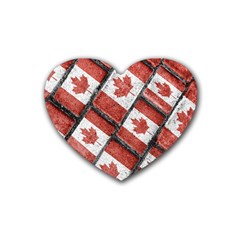 Canadian Flag Motif Pattern Rubber Coaster (heart)  by dflcprints