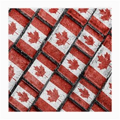 Canadian Flag Motif Pattern Medium Glasses Cloth (2-side) by dflcprints