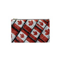 Canadian Flag Motif Pattern Cosmetic Bag (small)  by dflcprints