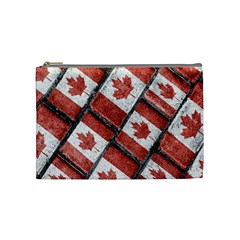 Canadian Flag Motif Pattern Cosmetic Bag (medium)  by dflcprints