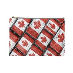 Canadian Flag Motif Pattern Cosmetic Bag (large)  by dflcprints