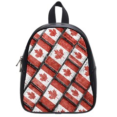 Canadian Flag Motif Pattern School Bag (small) by dflcprints