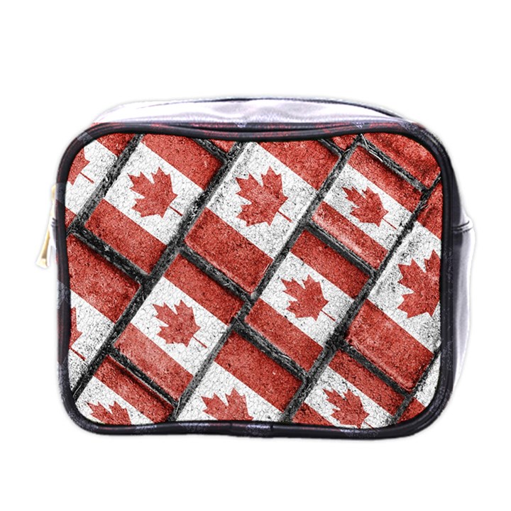 Canadian Flag Motif Pattern Mini Toiletries Bags