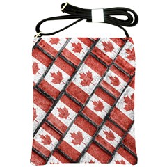 Canadian Flag Motif Pattern Shoulder Sling Bags by dflcprints