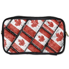 Canadian Flag Motif Pattern Toiletries Bags by dflcprints