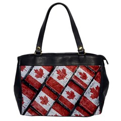 Canadian Flag Motif Pattern Office Handbags by dflcprints