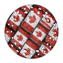 Canadian Flag Motif Pattern Round Filigree Ornament (two Sides) by dflcprints