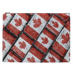 Canadian Flag Motif Pattern Cosmetic Bag (xxl)  by dflcprints