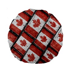 Canadian Flag Motif Pattern Standard 15  Premium Round Cushions by dflcprints