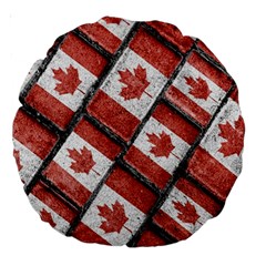 Canadian Flag Motif Pattern Large 18  Premium Round Cushions by dflcprints