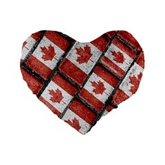 Canadian Flag Motif Pattern Standard 16  Premium Heart Shape Cushions by dflcprints