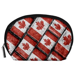 Canadian Flag Motif Pattern Accessory Pouches (large)  by dflcprints