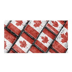 Canadian Flag Motif Pattern Satin Wrap by dflcprints