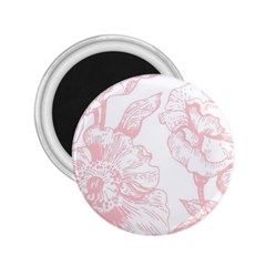 Vintage Pink Floral 2 25  Magnets by NouveauDesign