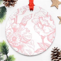 Vintage Pink Floral Ornament (round) by NouveauDesign