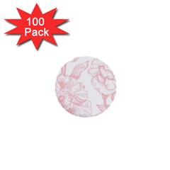 Vintage Pink Floral 1  Mini Buttons (100 Pack)  by NouveauDesign