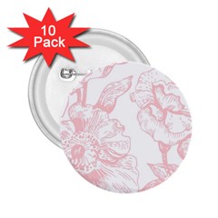 Vintage Pink Floral 2 25  Buttons (10 Pack)  by NouveauDesign