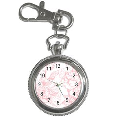 Vintage Pink Floral Key Chain Watches by NouveauDesign