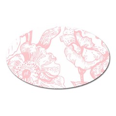 Vintage Pink Floral Oval Magnet by NouveauDesign