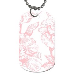 Vintage Pink Floral Dog Tag (two Sides) by NouveauDesign