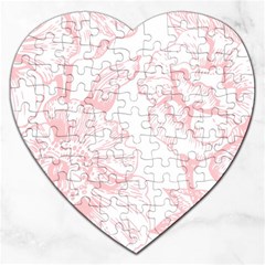 Vintage Pink Floral Jigsaw Puzzle (heart) by NouveauDesign